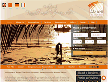 Tablet Screenshot of amanitiwibeachresort.com